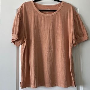 Peach puff sleeve tee